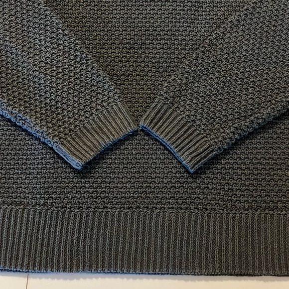 Gap Womens Gray Sweater Sz Lg Textured Reverse Stockinette Raglan Sleeves Ribbed - Picture 3 of 16